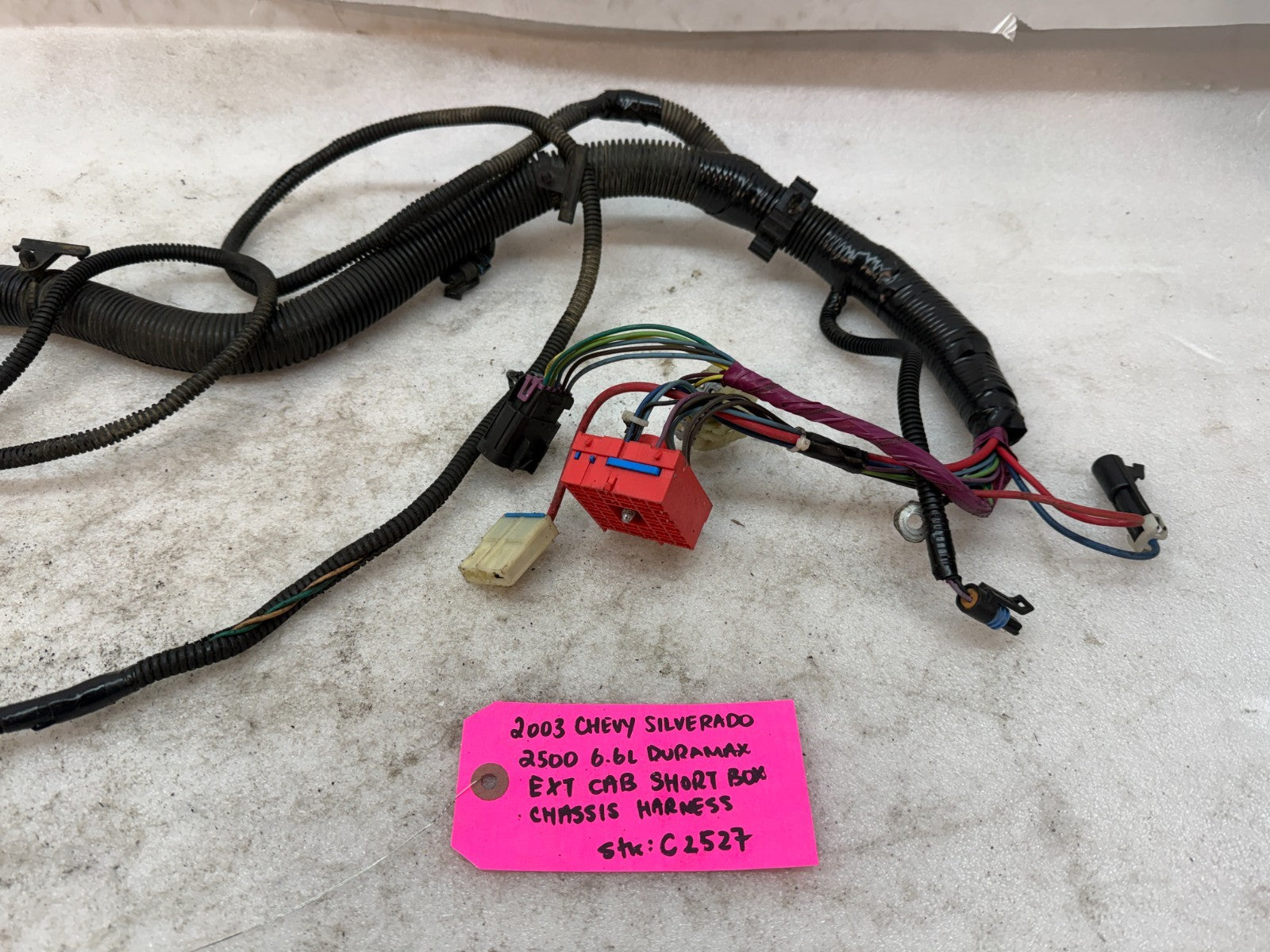 01-04 Chevrolet GMC 2500HD 3500 6.6 4wd EXT CAB SHORT BOX CHASSIS WIRING HARNESS