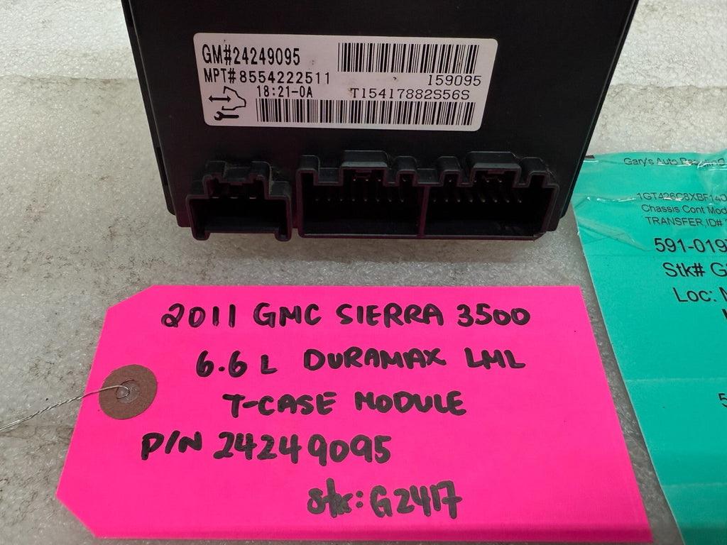 07-13 Chevrolet GMC SIERRA 2500HD 3500HD TRANSFERCASE CONTROL MODULE 24249095