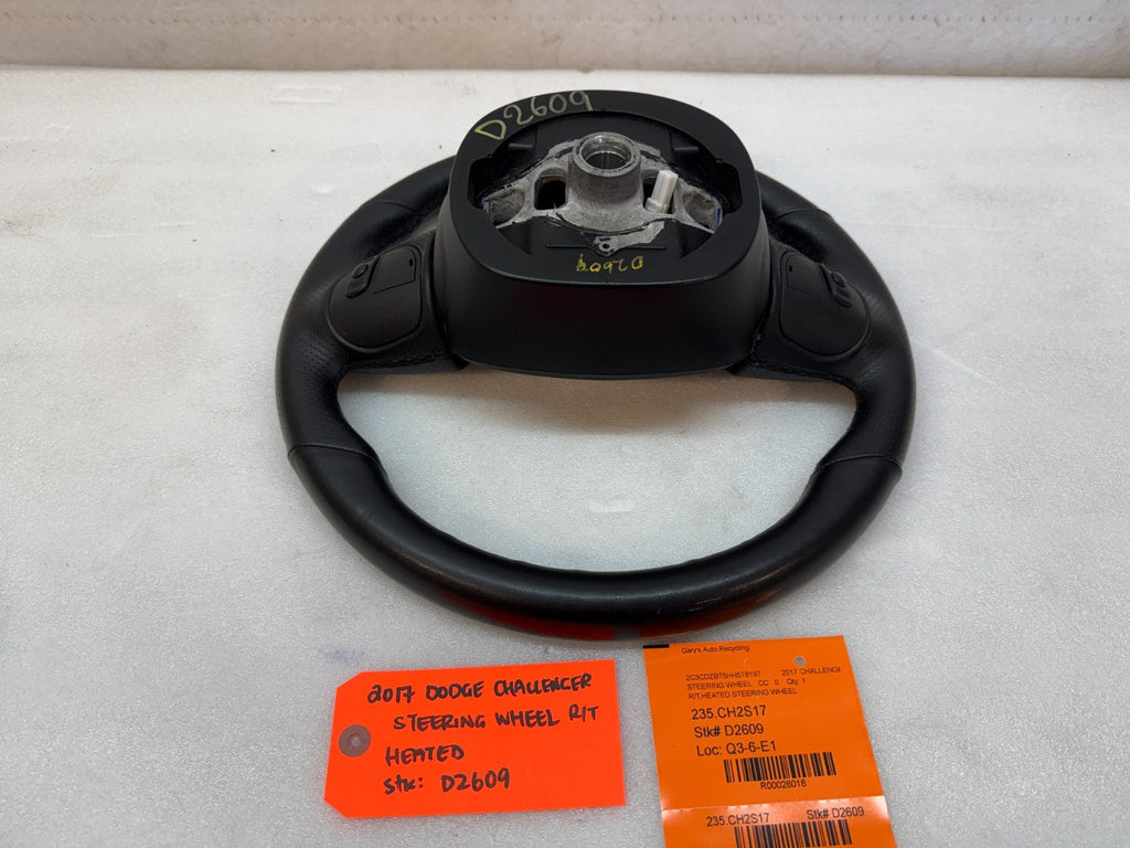 17 DODGE CHALLENGER R/T OEM HEATED BLACK LEATHER STEERING WHEEL MANUAL 15-23