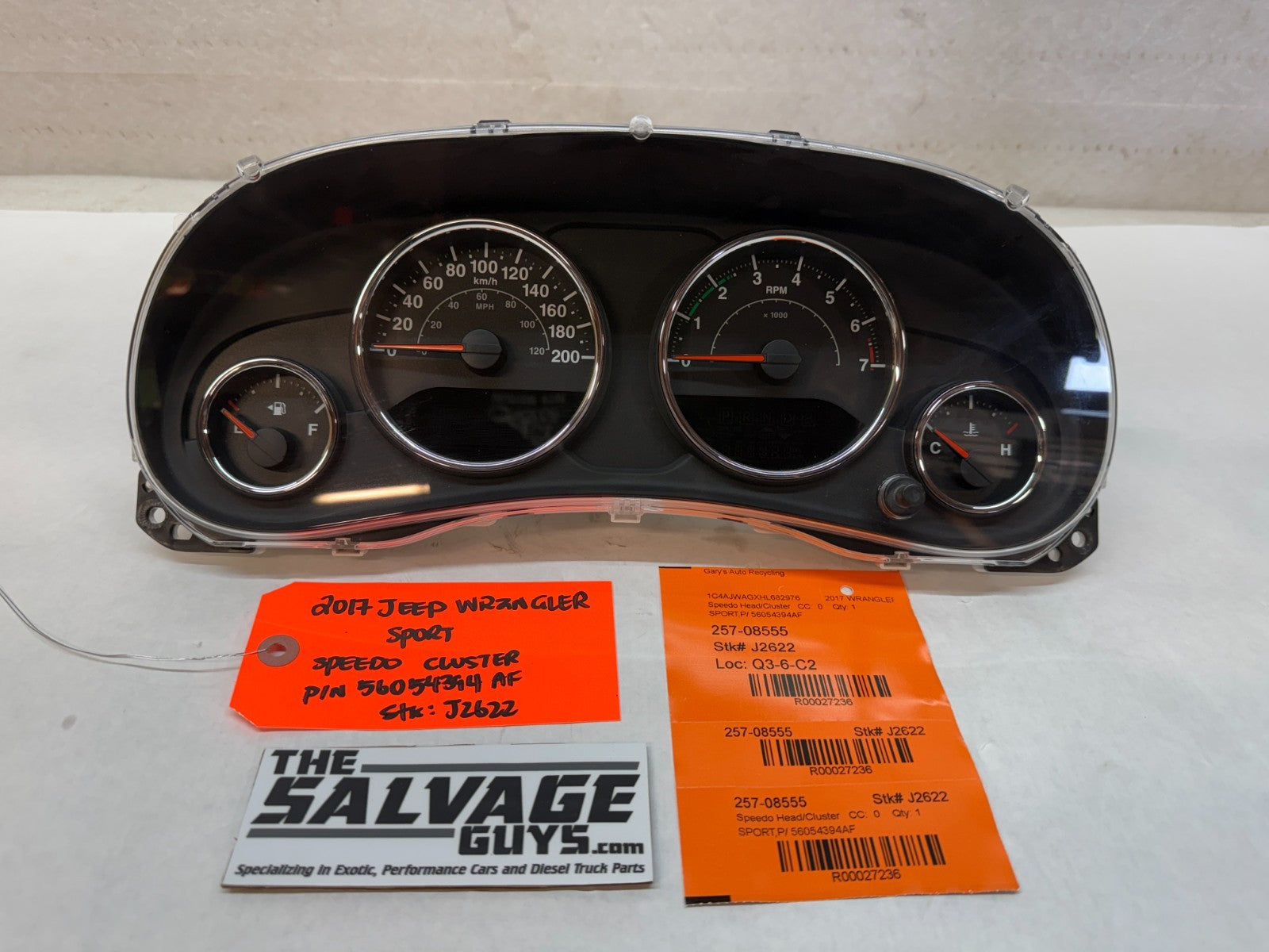 17 JEEP WRANGLER JK 3.6 METRIC SPEEDOMETER GAUGE CLUSTER 56054394AF 12-18