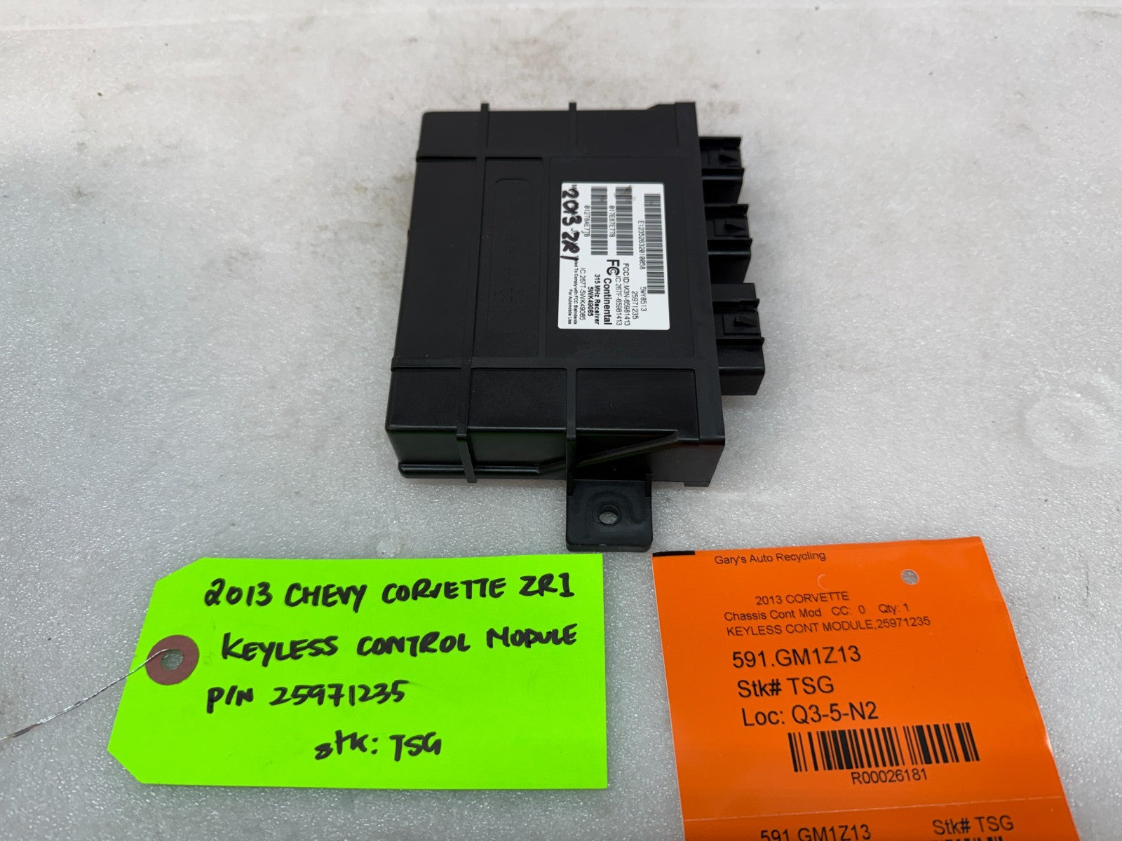 10-13 CHEVROLET CORVETTE C6 OEM ZR1 KEYLESS ENTRY CONTROL MODULE 25971235