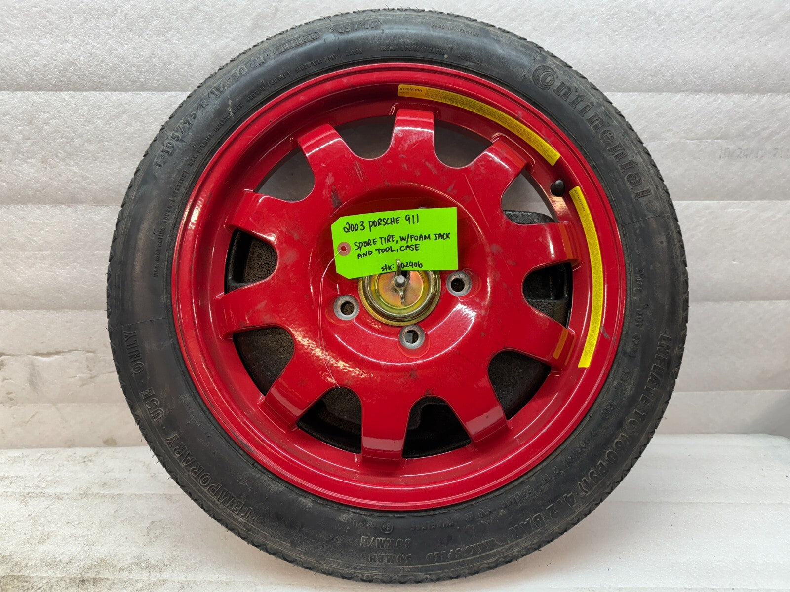 97-04 PORSCHE 911 996 BOXSTER 986 OEM 17" ALUMINUM SPARE WHEEL TIRE JACK BAG