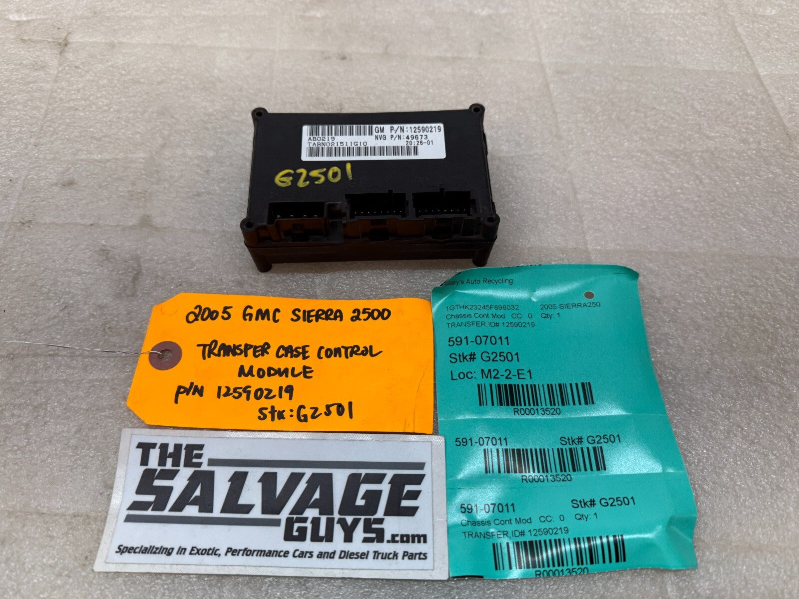 03-06 GMC SIERRA SILVERADO 2500 3500 TRANSFER CASE CONTROL MODULE 12590219