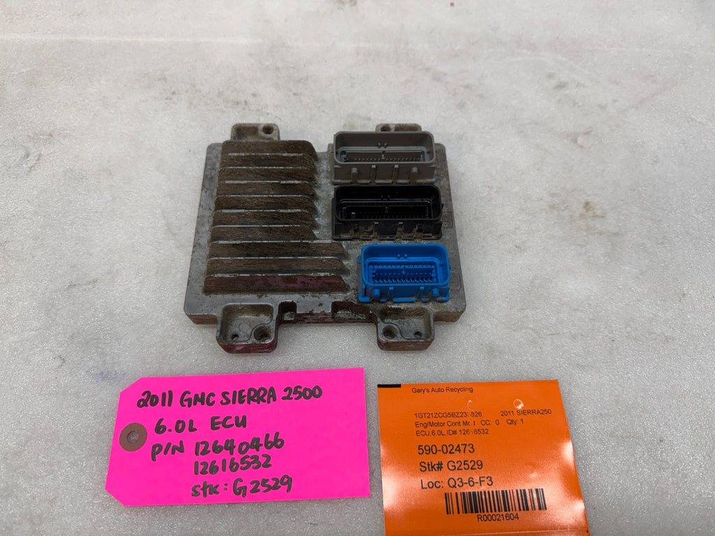 11 CHEVROLET GMC 2500 3500 1500 6.0 ENGINE COMPUTER ECU ECM 12640466 12616532