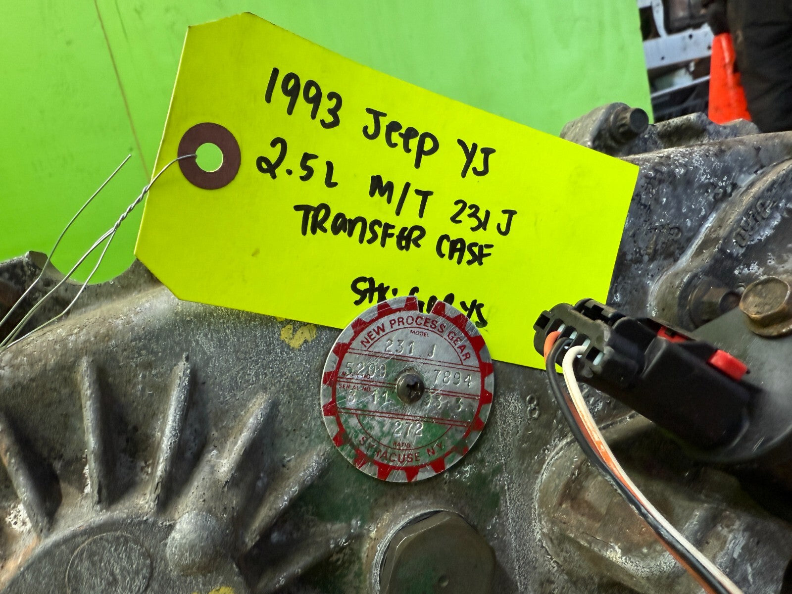 89-95 JEEP WRANGLER YJ 2.5 MANUAL NP231J 231J TRANSFER CASE TRANSFERCASE 21 SPLI