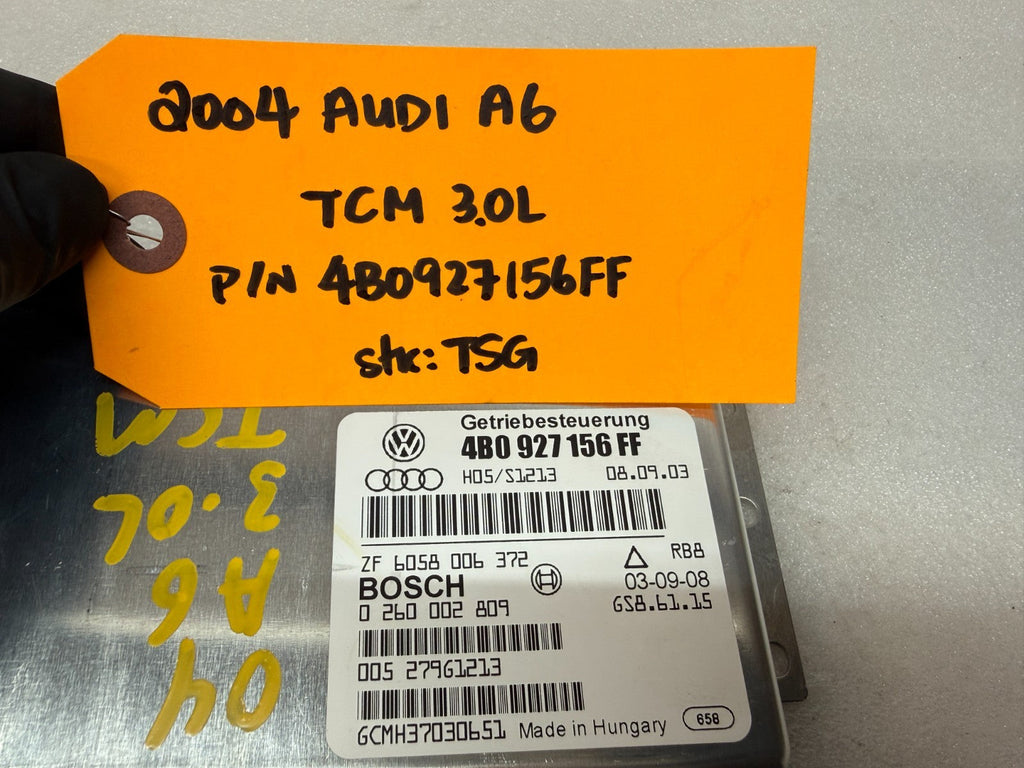 02 03 04 AUDI A6 TCM TCU TRANSMISSION CONTROL MODULE 4B0927156FF