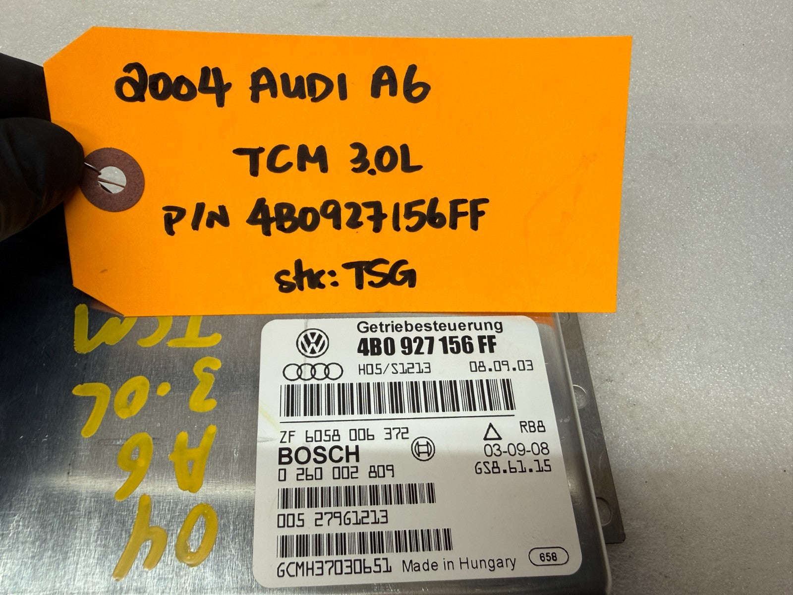 02 03 04 AUDI A6 TCM TCU TRANSMISSION CONTROL MODULE 4B0927156FF