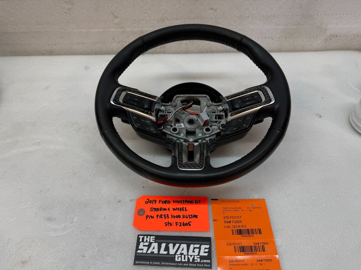 2017 FORD MUSTANG GT BLACK LEATHER STEERING WHEEL W CONTROLS  AUTOMATIC 15 16 17