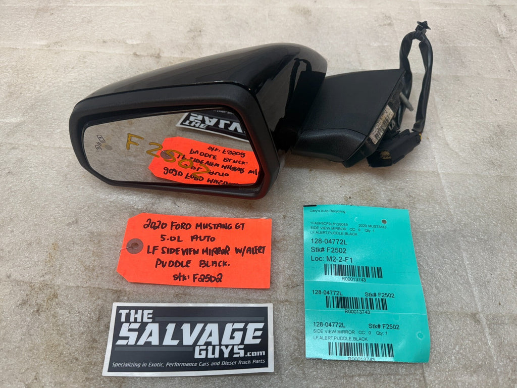 20 FORD MUSTANG 5.0 GT OEM BLACK LEFT  SIDE POWER MIRROR W/ BLINDSPOT PUDDLE