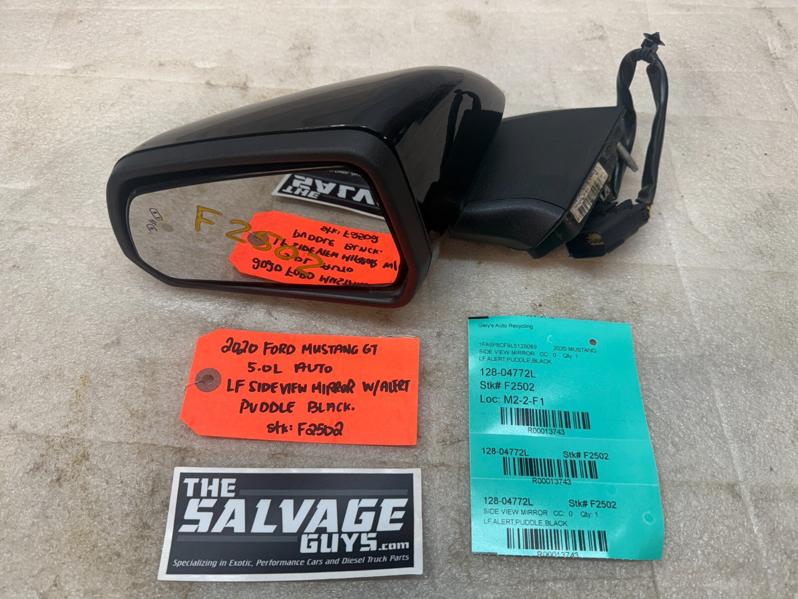 20 FORD MUSTANG 5.0 GT OEM BLACK LEFT  SIDE POWER MIRROR W/ BLINDSPOT PUDDLE