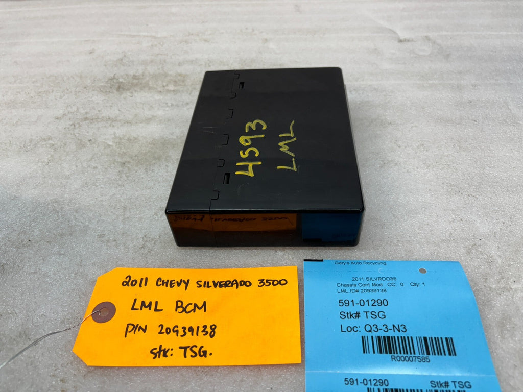 11-14 Chevrolet GMC 2500HD DURAMAX 6.6 LML BCM BODY CONTROL MODULE 20939138
