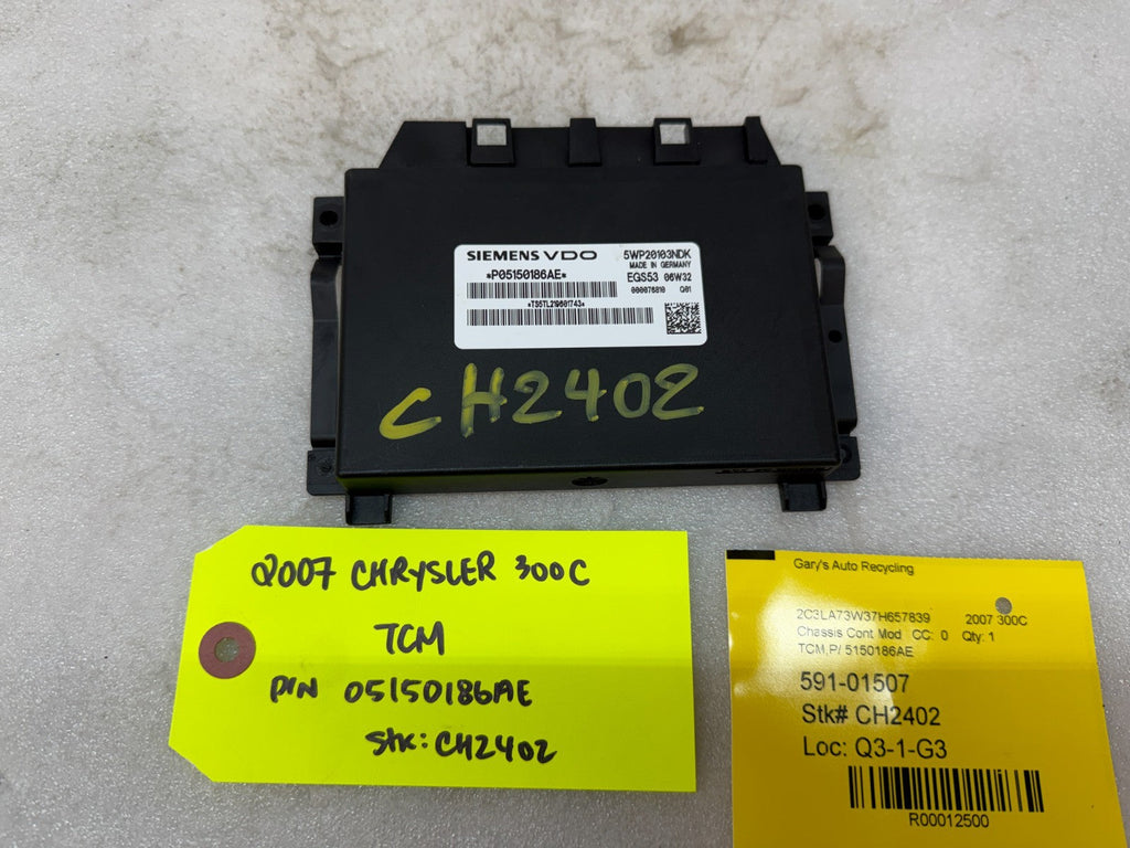 05 06 07 CHRYSLER 300 SRT8 SRT-8 TRANSMISSION CONTROL MODULE TCM TCU 05150186AE