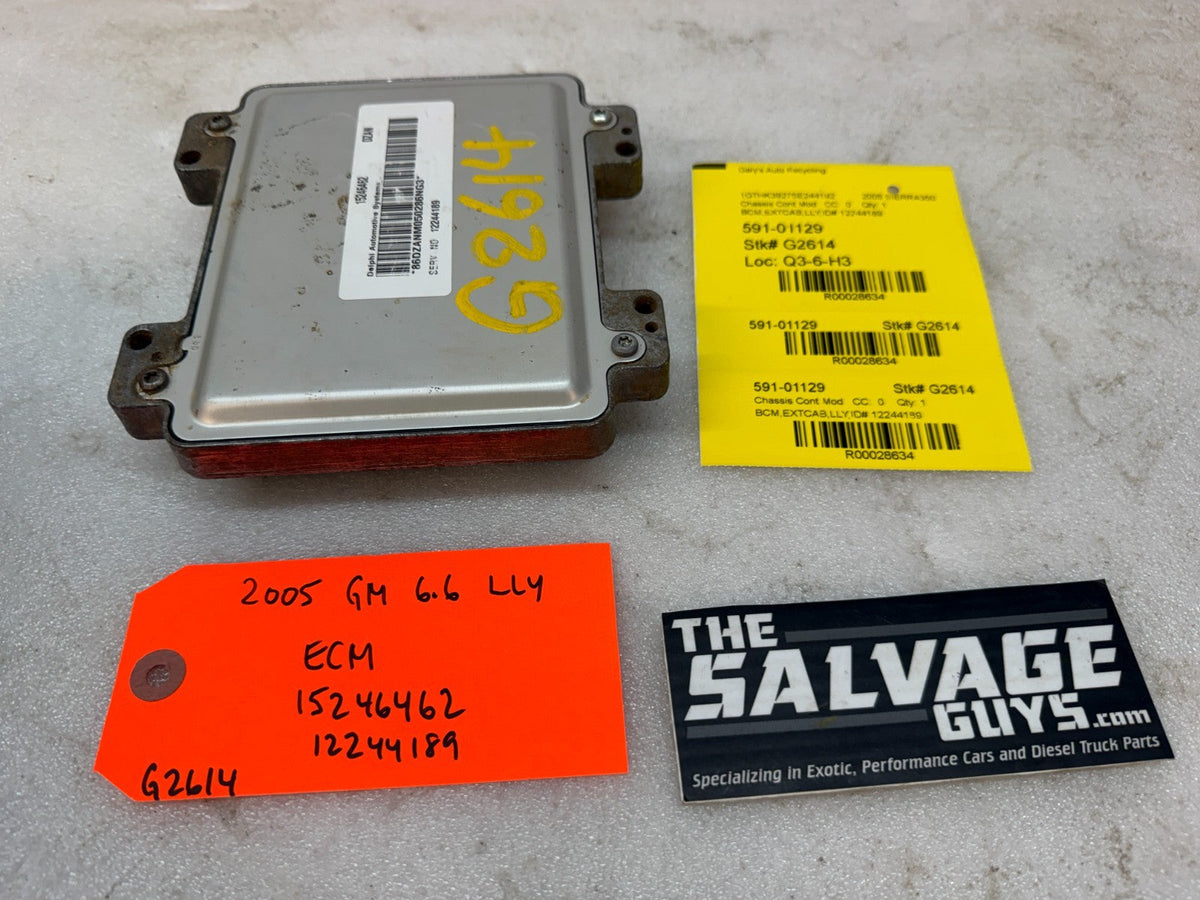 04 05 GMC CHEVROLET SILVERADO 2500HD 3500HD 6.6 LLY ENGINE ECU ECM 12244189
