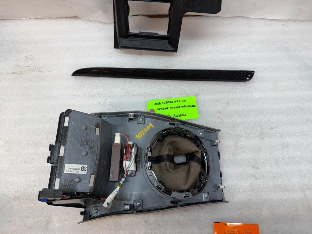 16 SUBARU IMPREZA WRX STi SHIFTER TRIM BEZEL CONSOLE DASH CARBON FIBER 15-21