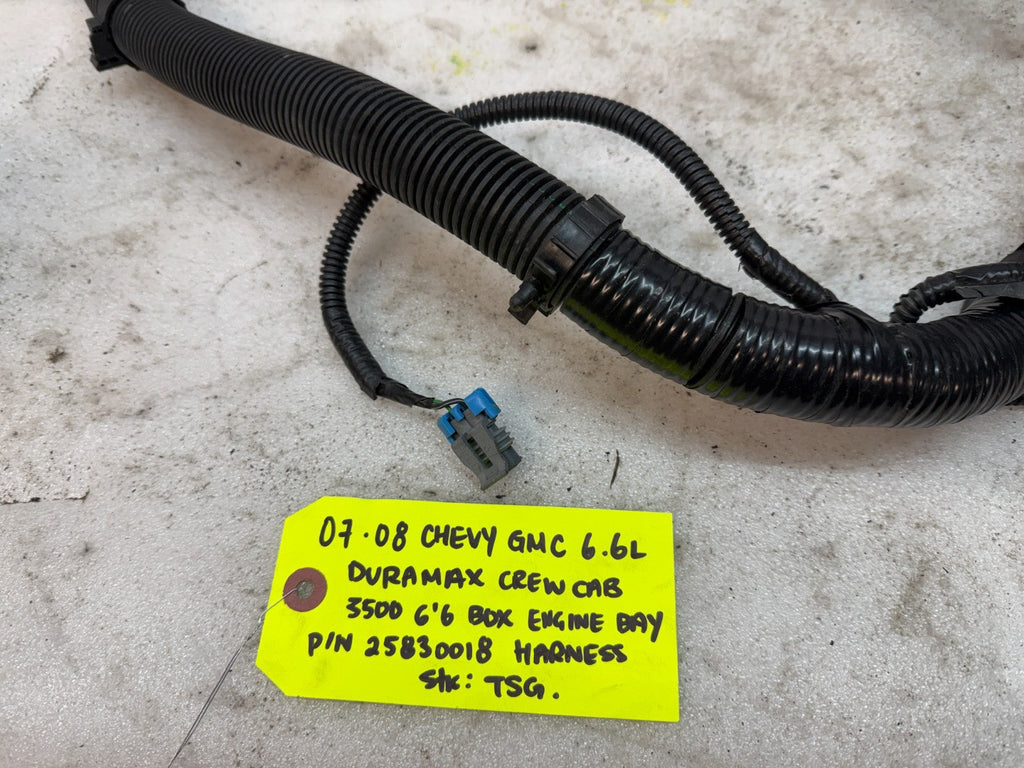 08-10 GMC CHEVROLET 2500HD DURAMAX 6.6 LMM ENGINE BAY WIRING HARNESS 25830018