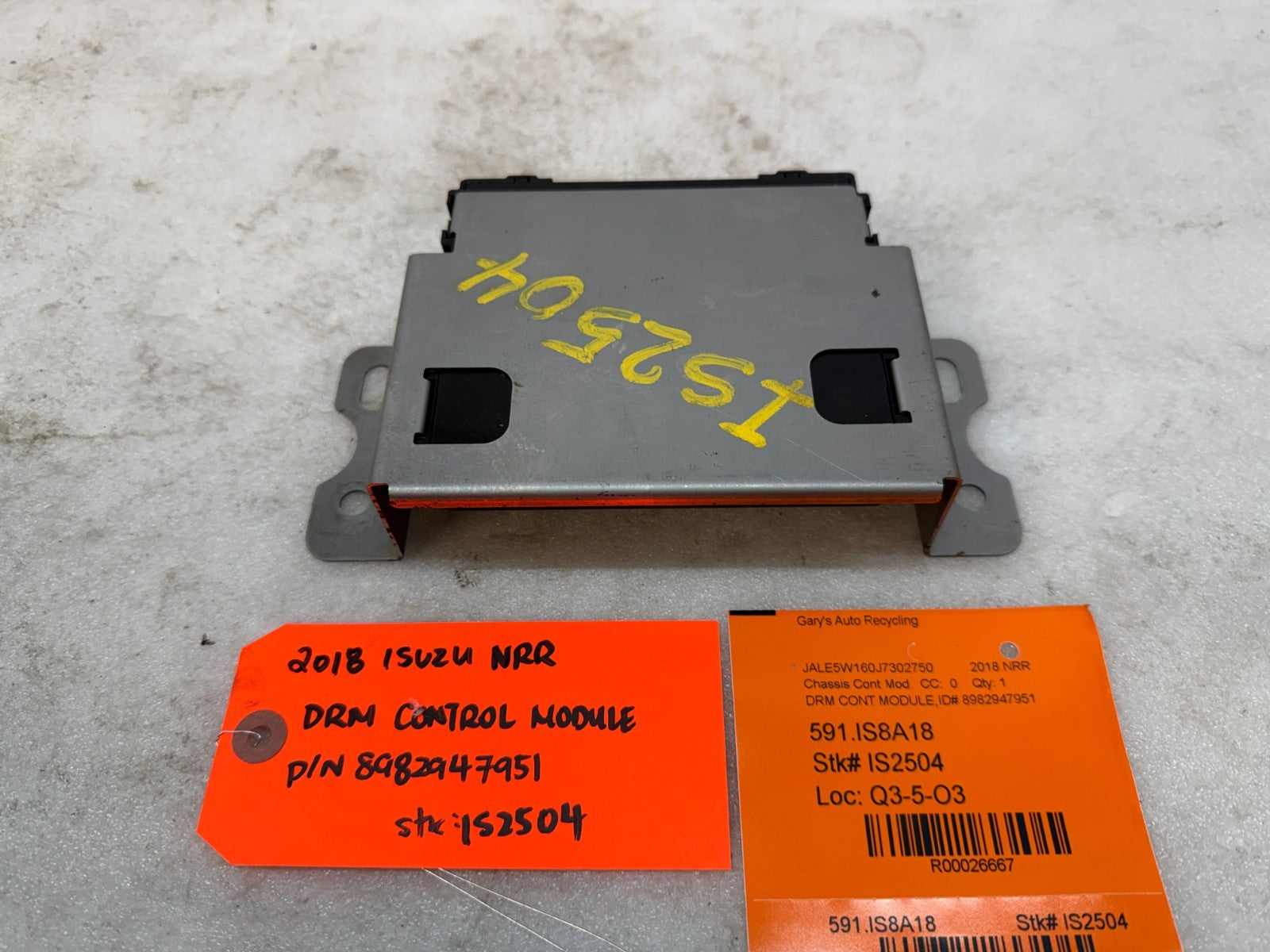 18 ISUZU NRR NPR NQR 5.2 DRM DATA RECORDING CONTROL MODULE 8982947951