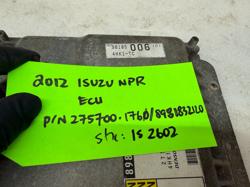 12 ISUZU NRR NPR NQR 5.2 4HK1 ECU ECM COMPUTER MODULE 275700-1760 8981832120