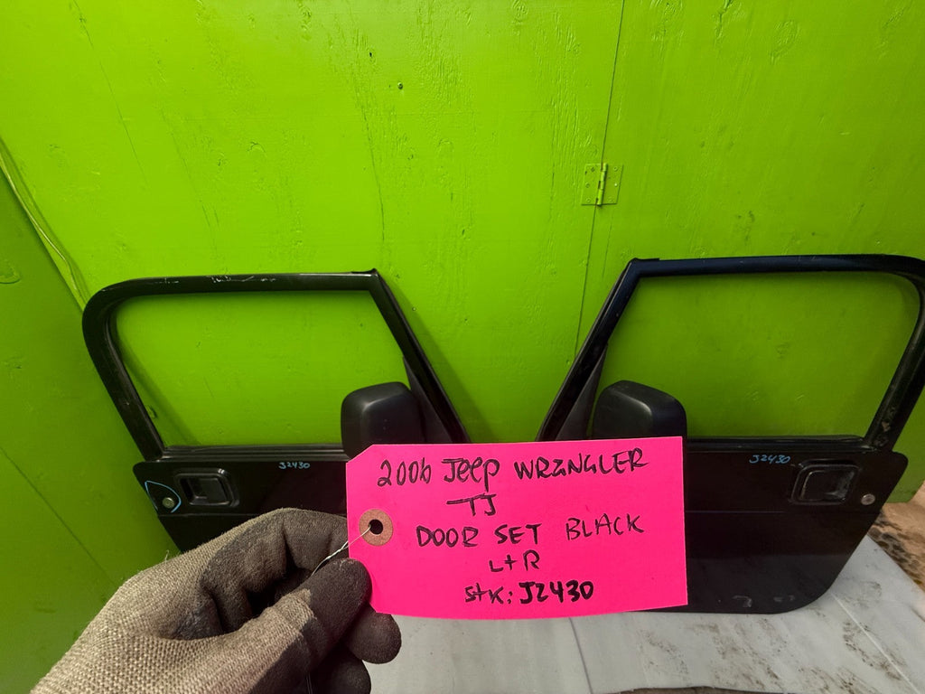 06 JEEP WRANGLER TJ LJ OEM FULL HARD DOORS COMPLETE KEY MIRRORS BLACK 97-06