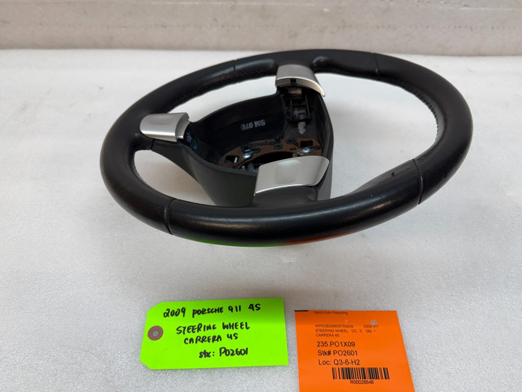 09 PORSCHE 997 911 BLACK LEATHER SPORT STEERING WHEEL MANUAL 99734780442 06-09