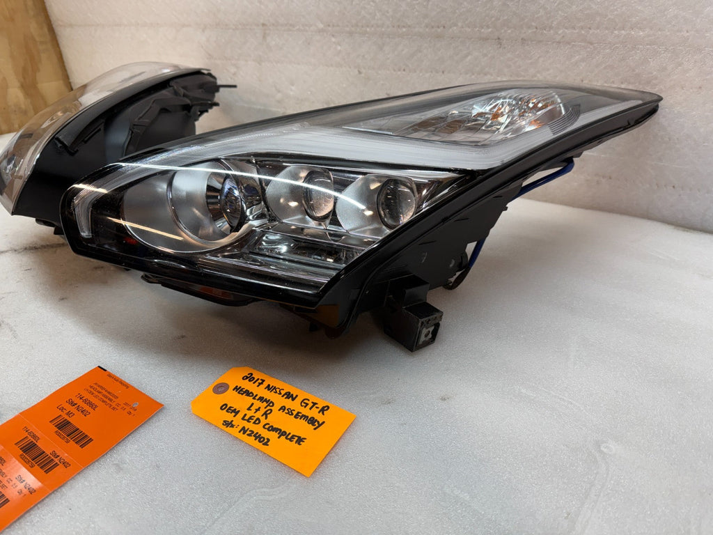 17 NISSAN GTR R35 OEM VR38 LEFT RIGHT XENON LED HEADLIGHTS HEADLAMP 15-20