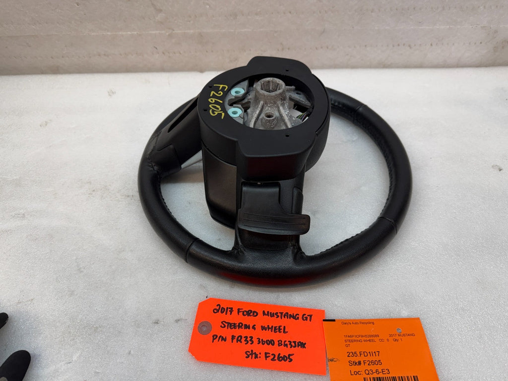 2017 FORD MUSTANG GT BLACK LEATHER STEERING WHEEL W CONTROLS  AUTOMATIC 15 16 17