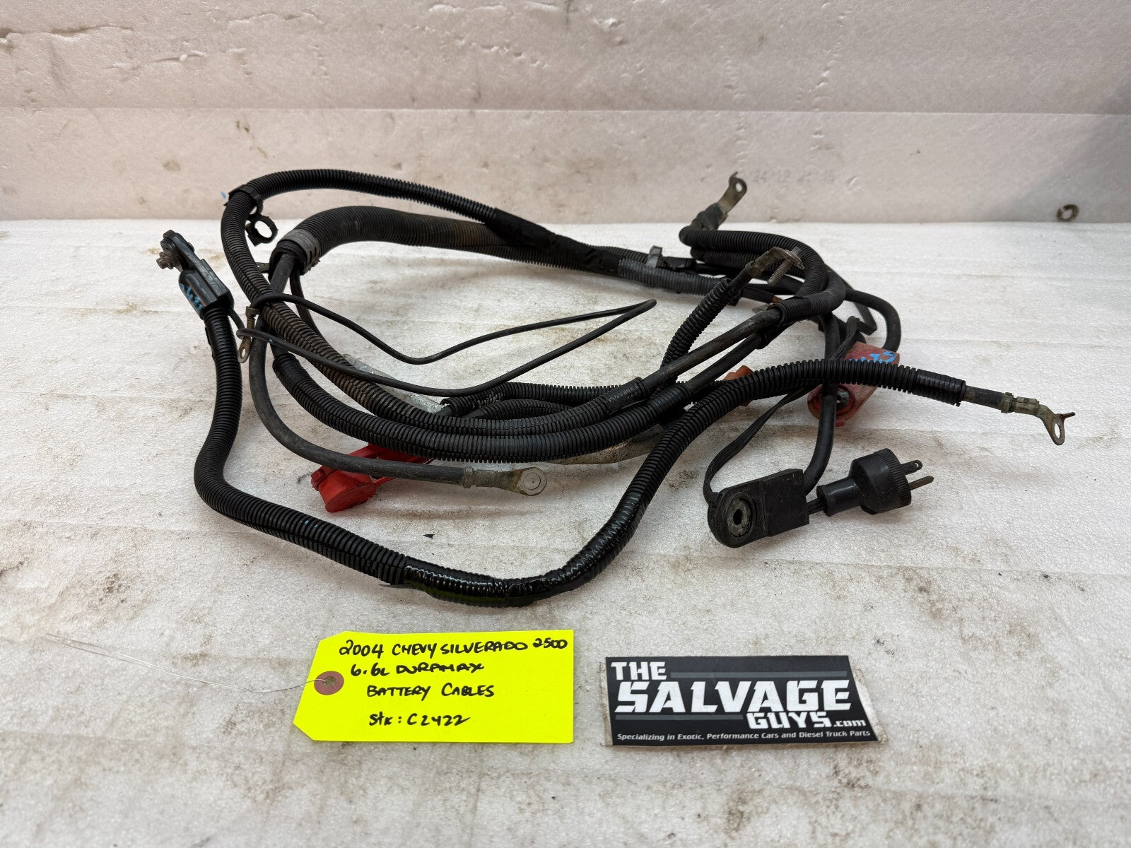 04 05 GMC CHEVROLET SILVERADO 2500HD 3500HD 6.6 LLY OEM BATTERY CABLES