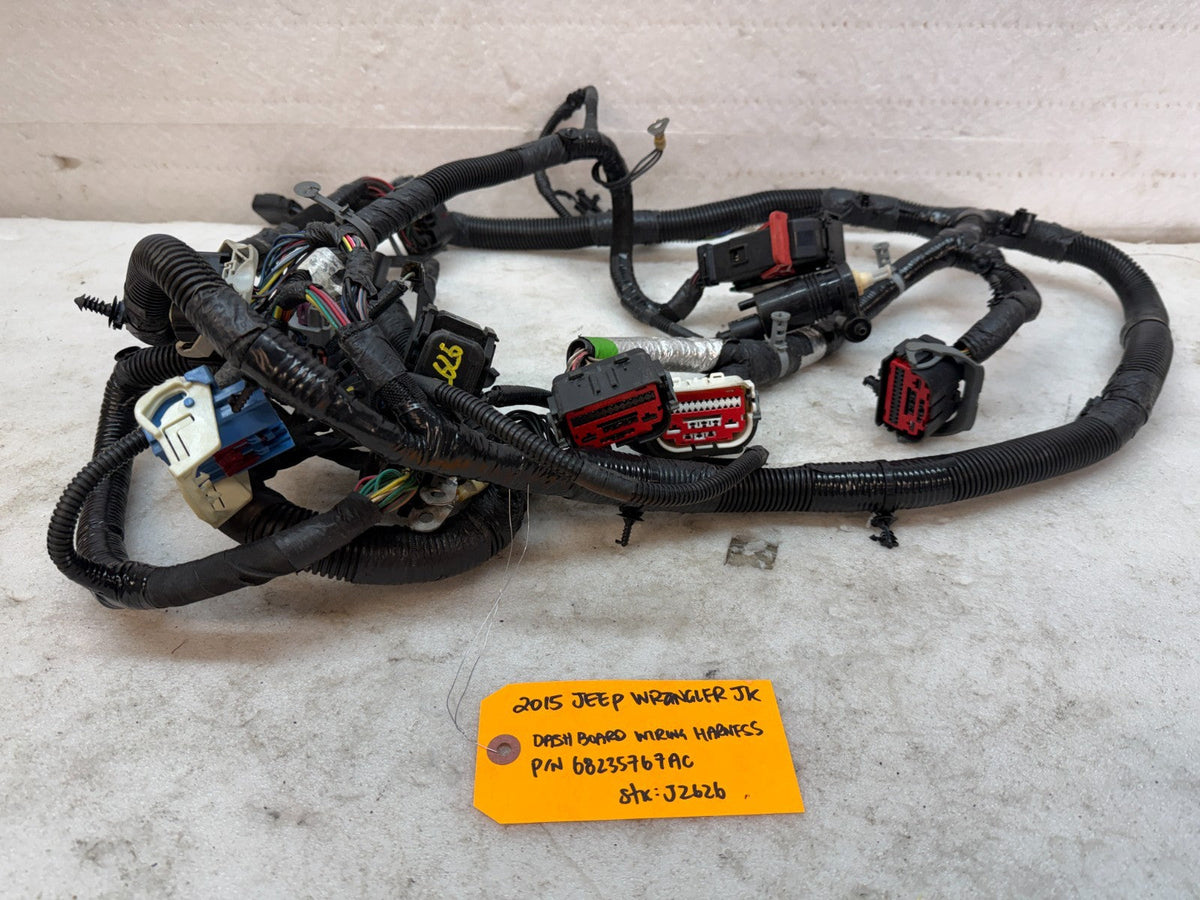 15 JEEP WRANGLER JK 3.6 DASH GAUGE WIRING HARNESS LOOM P68235767AC