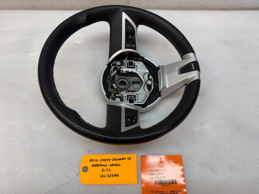 10 11 CHEVROLET CAMARO SS BLACK LEATHER STEERING WHEEL MANUAL TRANS