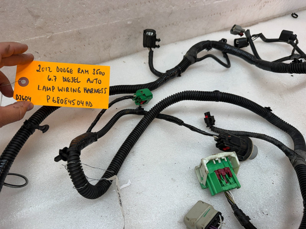 10 11 12 DODGE RAM 2500 3500 6.7 FRONT END HEADLIGHT WIRING HARNESS P68084504AD