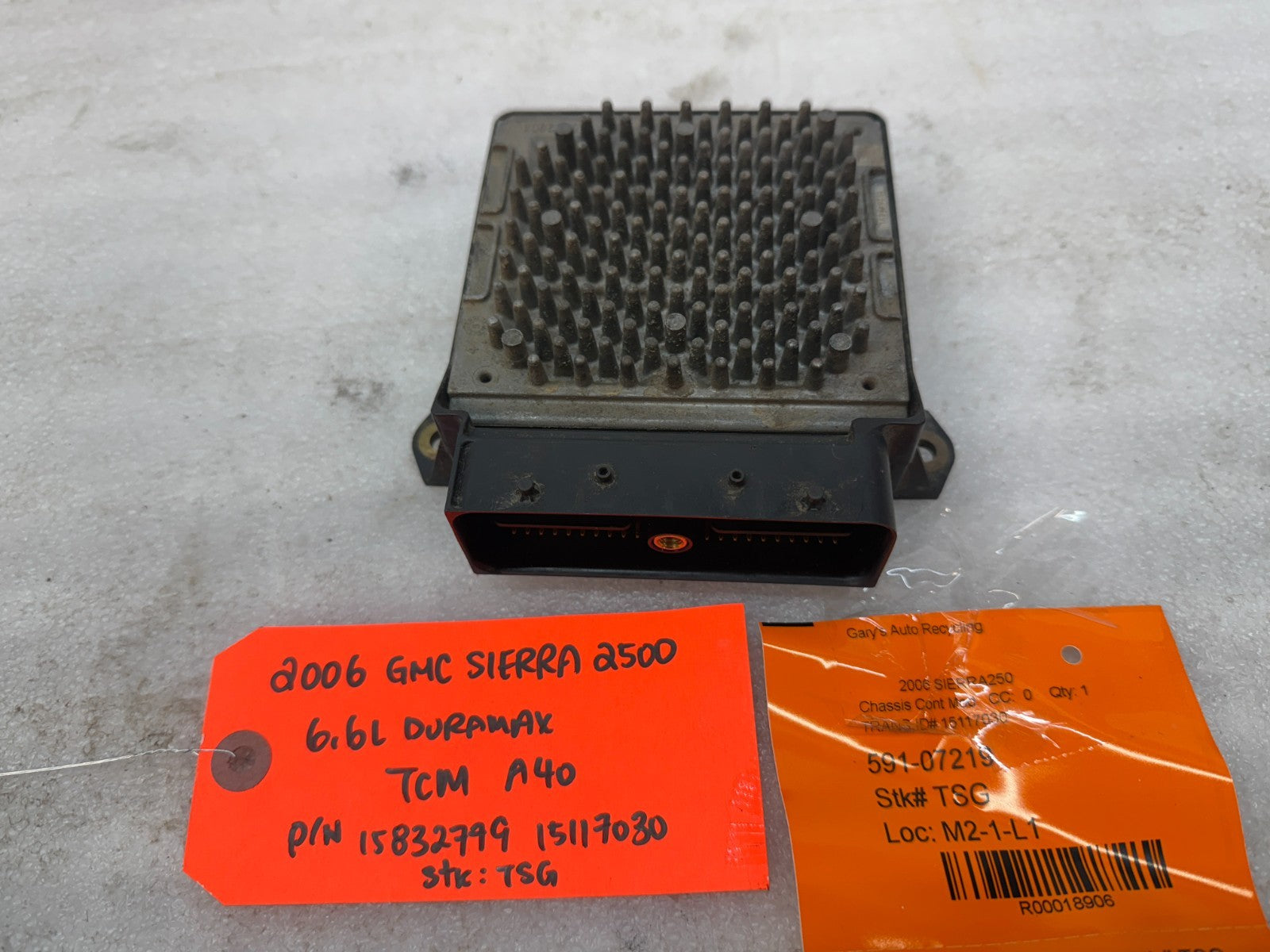 06 07 08 GMC SIERRA ALLISON A40 TRANSMISSION CONTROL MODULE TCM TCU A40 15117030