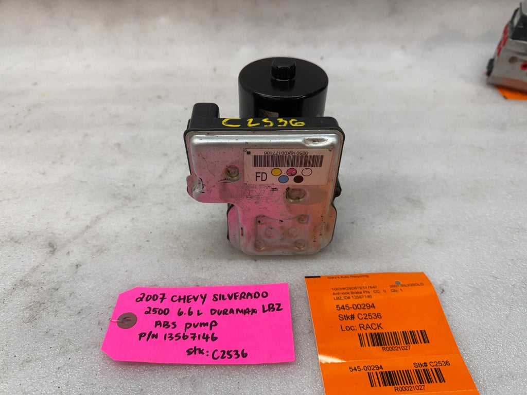 03-07 Chevrolet GMC SILVERADO 2500 6.6 ABS ANTI LOCK BRAKE PUMP MODULE 13567146