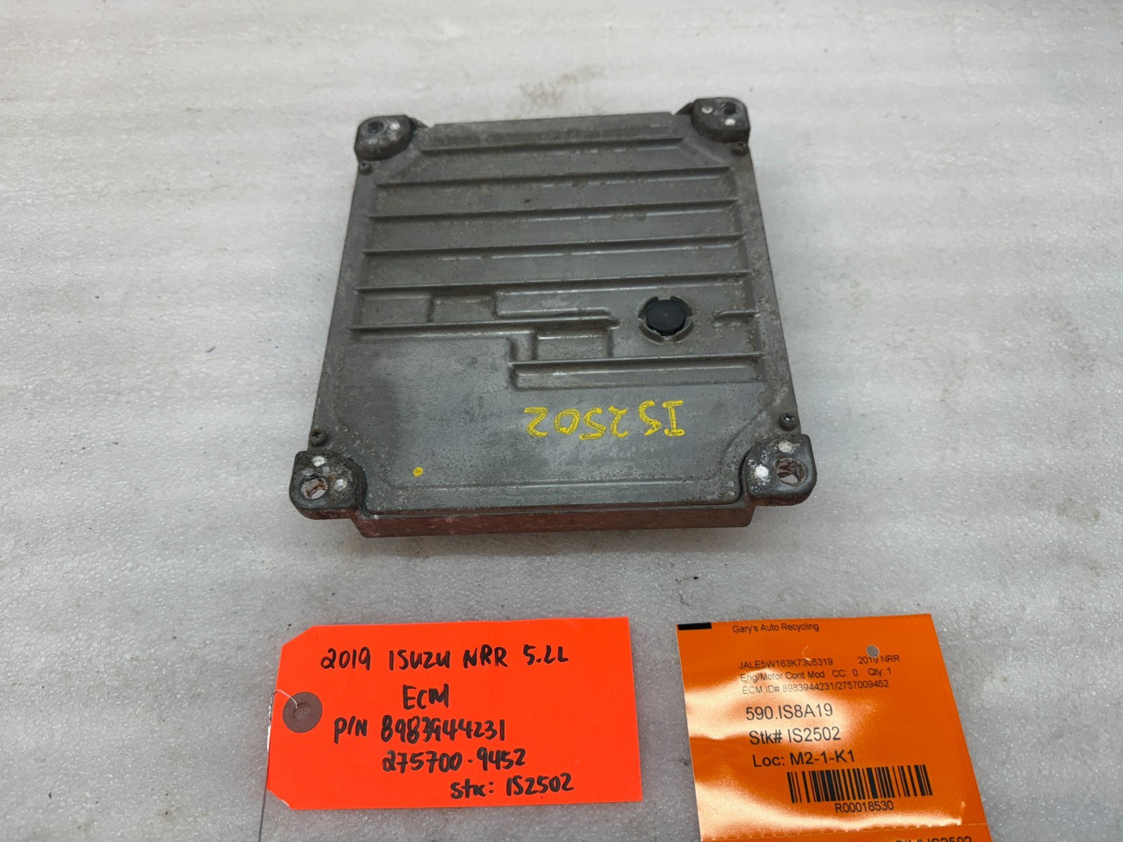 19 ISUZU NRR NPR NQR 5.2 ENGINE COMPUTER CONTROL MODULE ECM ECU 8983944231