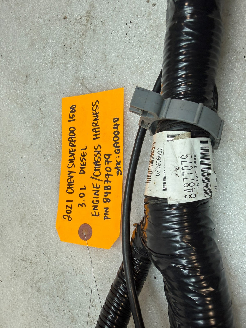 21 GMC CHEVROLET SILVERADO 1500 3.0 DIESEL LM2 ENGINE WIRING HARNESS 84877079