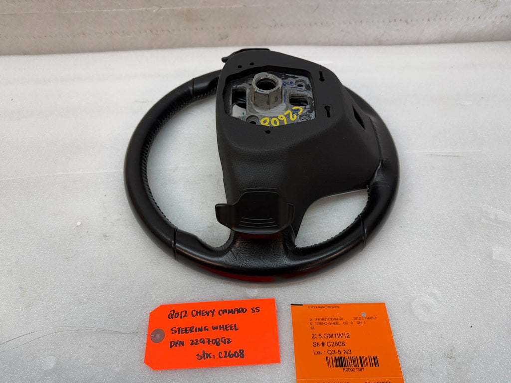 12-15 CHEVROLET CAMARO SS BLACK LEATHER STEERING WHEEL AUTO TRANS 22970892