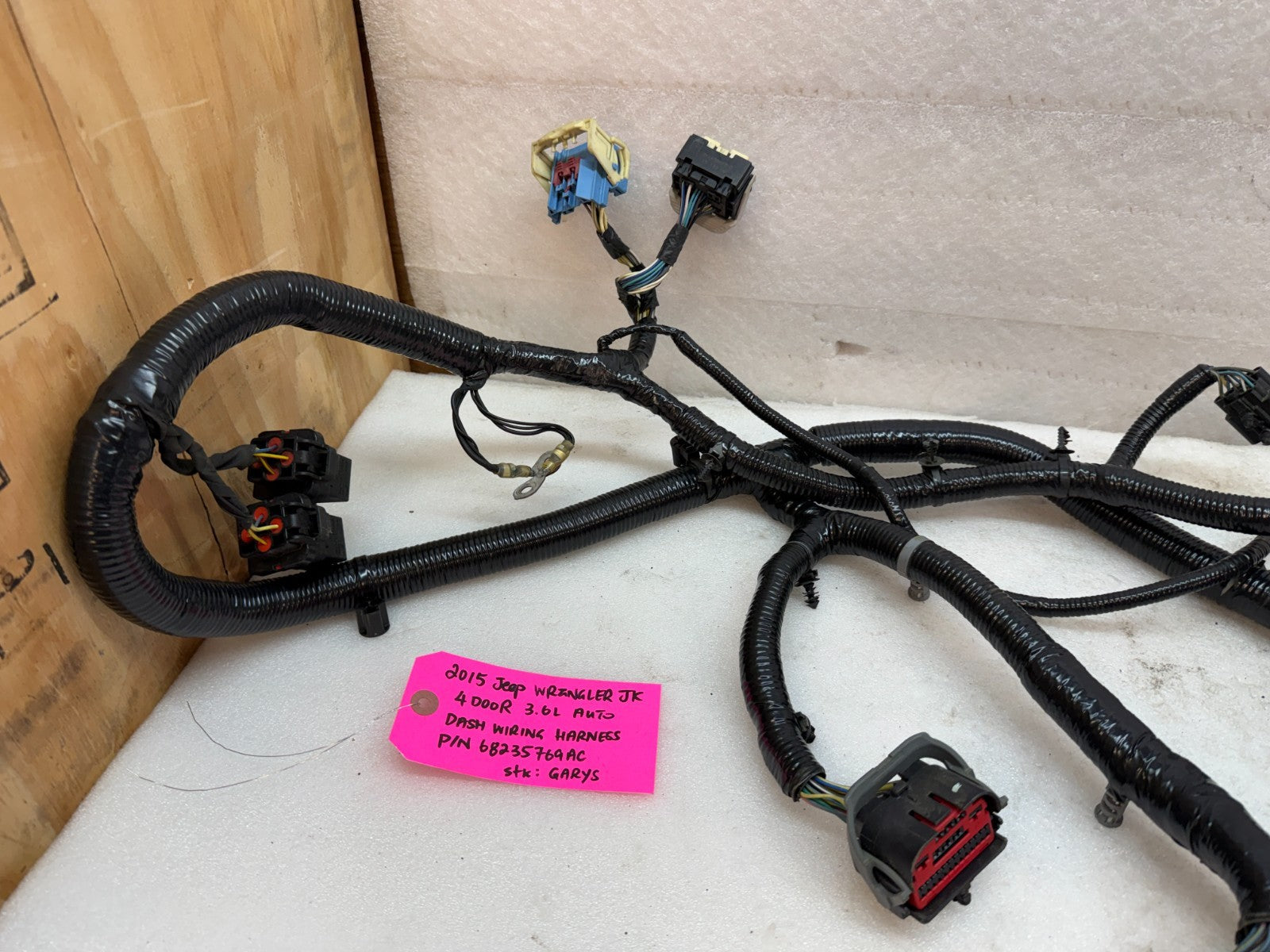 15 JEEP WRANGLER JK 3.6 DASH GAUGE WIRING HARNESS LOOM P68235769AC