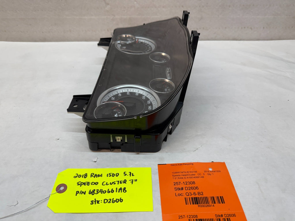 17 18 DODGE RAM SPORT 1500 5.7 METRIC SPEEDOMETER GAUGE CLUSTER 68340661AB 63k