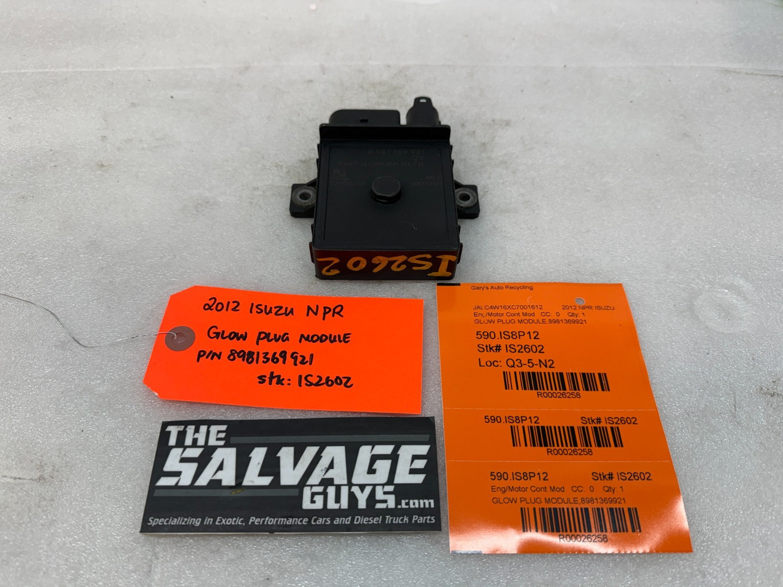 12 ISUZU NRR NPR NQR 5.2 4HK1-TC GLOW PLUG CONTROL MODULE GPM 8981369921
