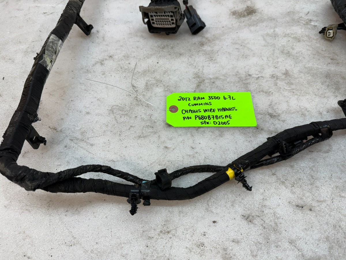 12 RAM 2500 3500 6.7 CHASSIS FRAME WIRING HARNESS 4x4 AUTO P68087815AE