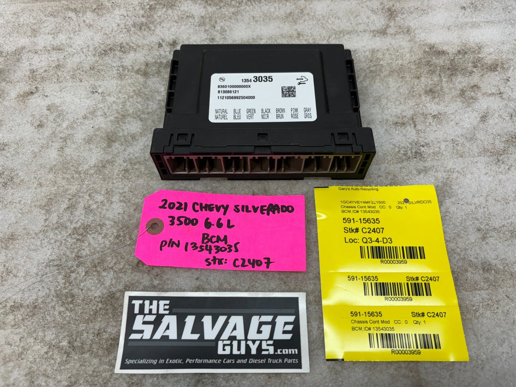20 Chevrolet GMC DURAMAX 6.6 BCM BODY CONTROL MODULE 13536089 19-22