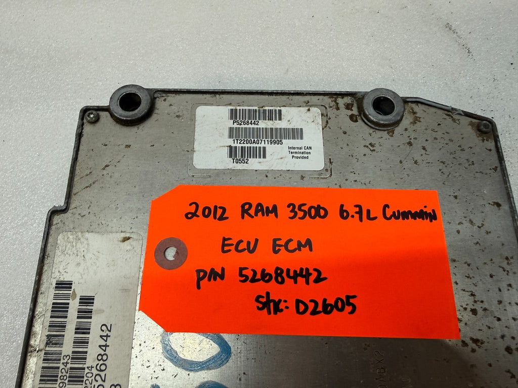 10 11 12 DODGE RAM 2500 3500 6.7 OEM ENGINE COMPUTER ECM ECU 5268442