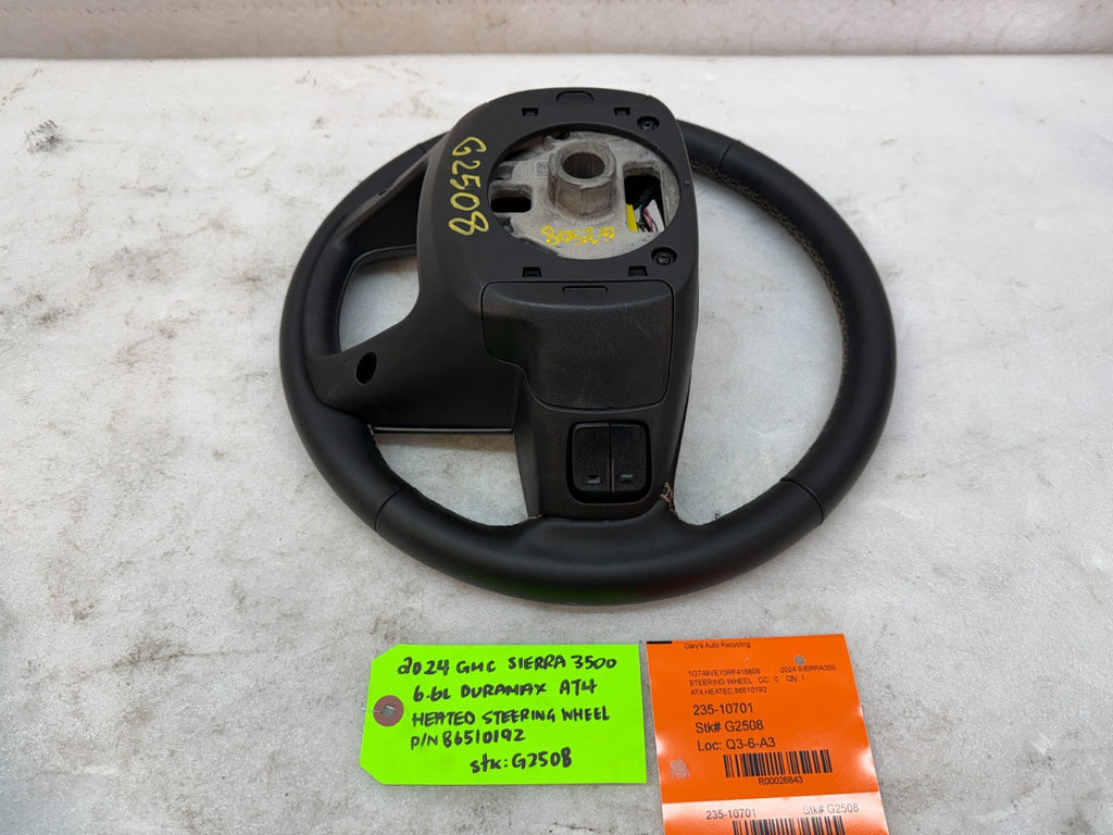 24 25 Chevrolet GMC SIERRA AT4 BLACK LEATHER HEATED STEERING WHEEL 86510192