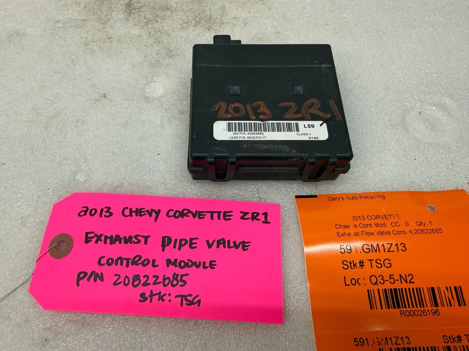 10-13 CHEVROLET CORVETTE C6 OEM ZR1 B-MODE NPP EXHAUST CONTROL MODULE 20822685