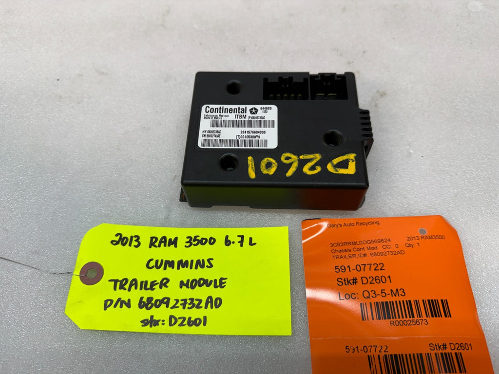 13 DODGE RAM 2500 3500 6.7 OEM TRAILER BRAKE CONTROL MODULE P68092732AD