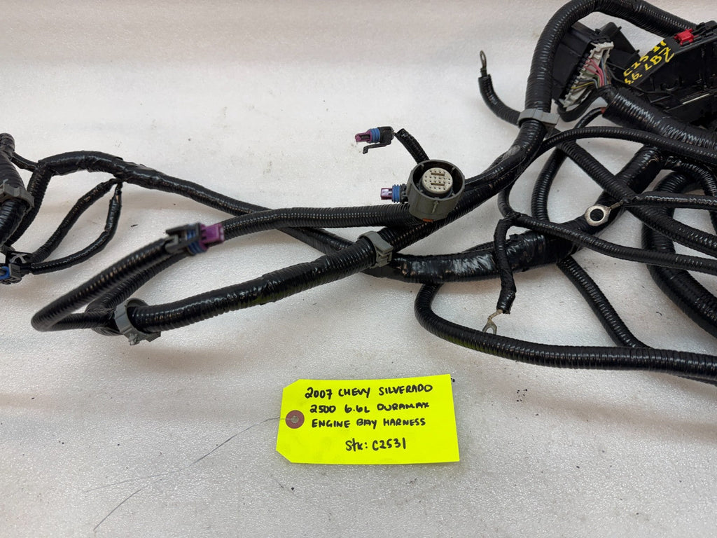 06 07 GMC CHEVROLET 2500HD DURAMAX 6.6 LBZ ENGINE BAY MOTOR WIRING HARNESS LOOM