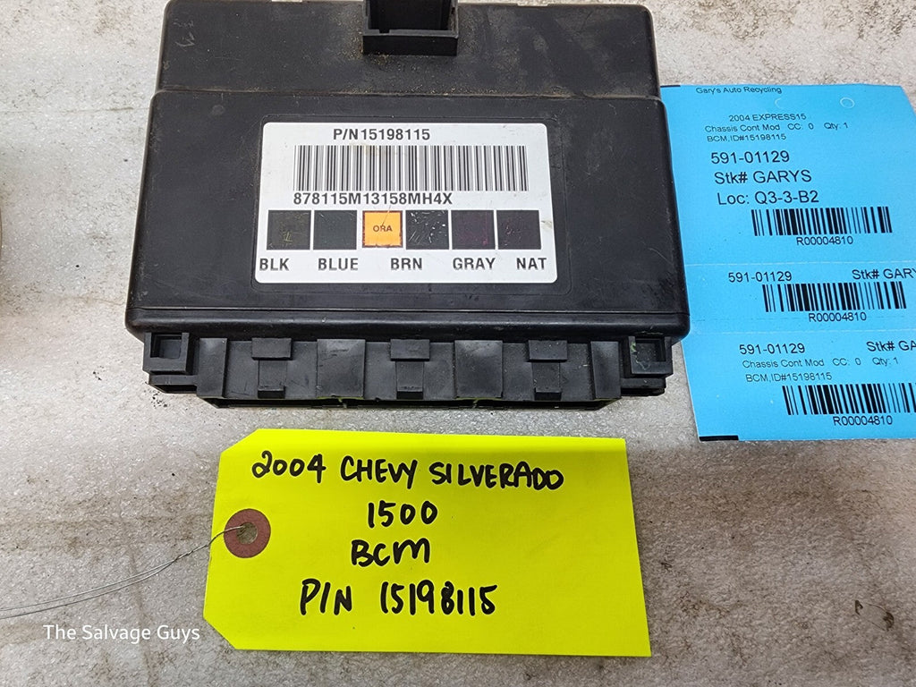 03-06 Chevrolet GMC SIERRA TAHOE SUBURBAN BODY CONTROL MODULE BCM 15198115