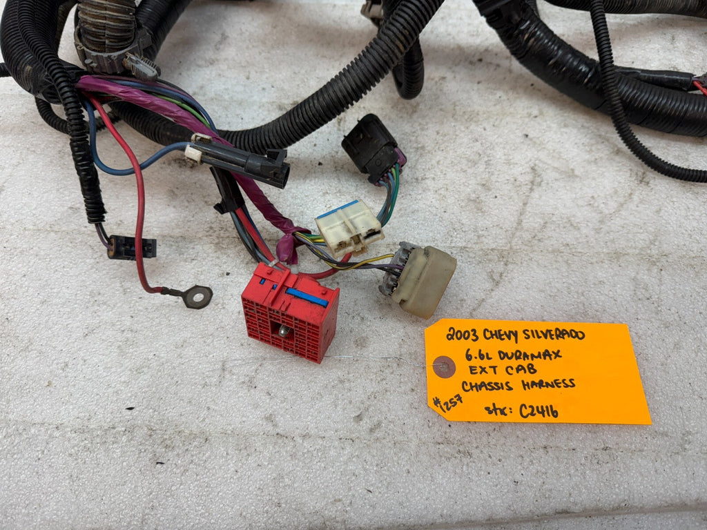 01-04 Chevrolet GMC 2500HD 3500 4wd EXT CAB SHORT BOX CHASSIS WIRING HARNESS