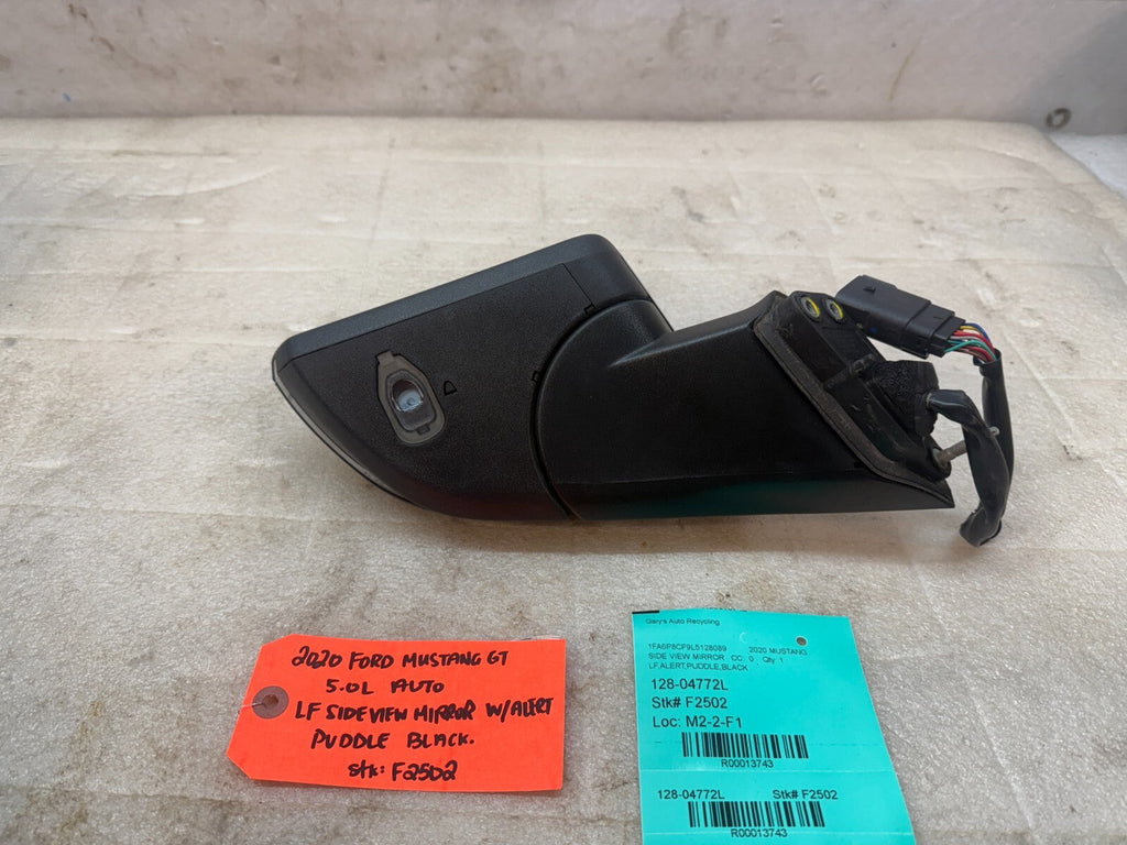 20 FORD MUSTANG 5.0 GT OEM BLACK LEFT  SIDE POWER MIRROR W/ BLINDSPOT PUDDLE