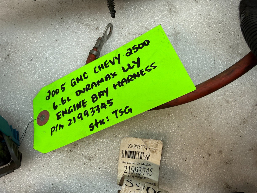 05 Chevrolet GMC 2500HD 3500HD DURAMAX 6.6 LLY DIESEL ENGINE WIRING LOOM HARNESS