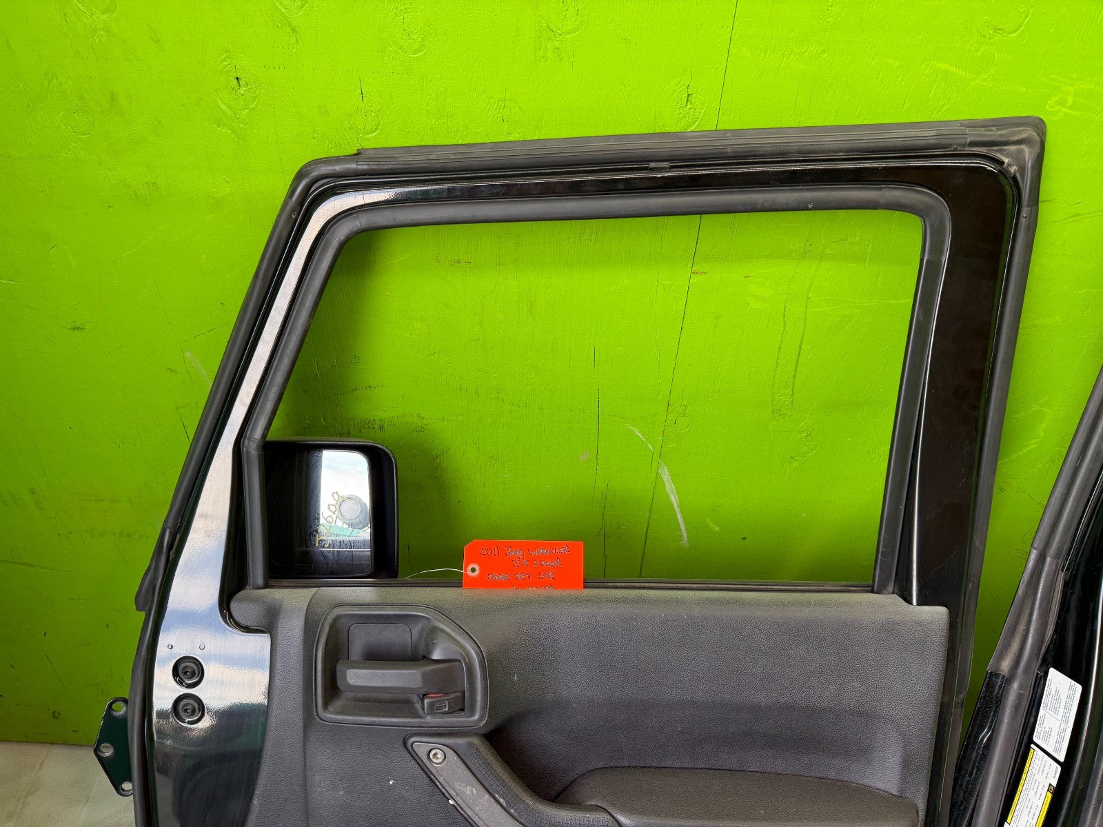 07-18 JEEP WRANGLER JK OEM FULL HARD DOORS BLACK WITH DOOR PANELS MIRROR PX8