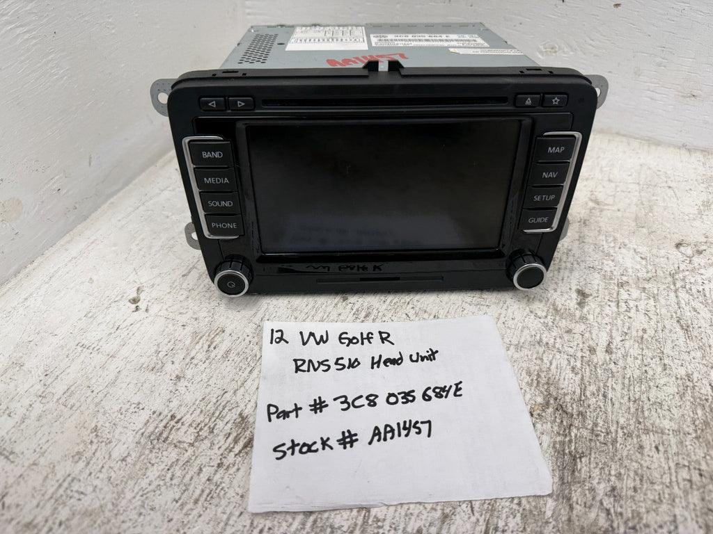 12 VOLKSWAGEN GOLF R MK6 OEM RNS510 NAVIGATION HEAD UNIT MEDIA STEREO 3C8035684E